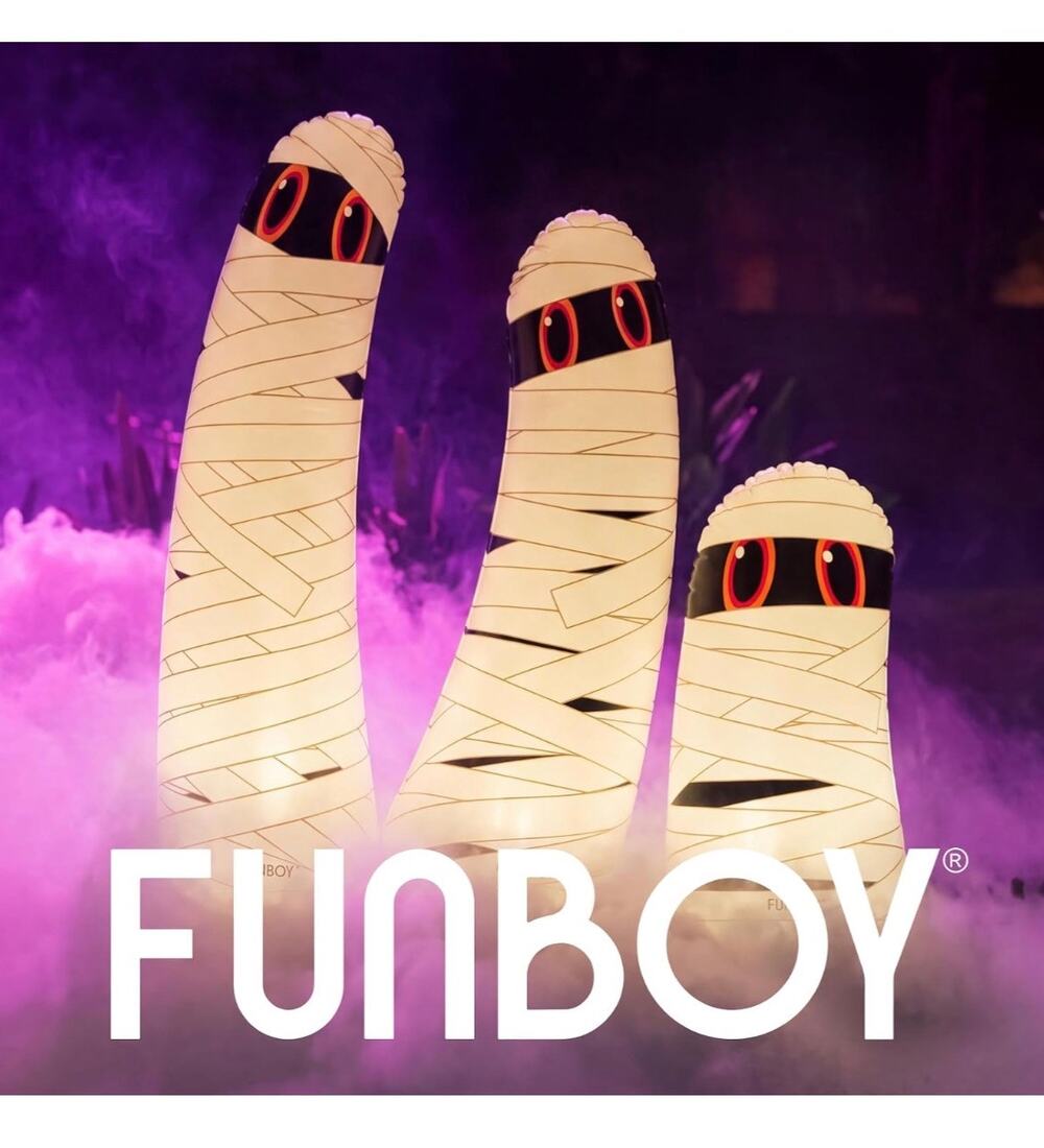 FUNBOY Light-Up Inflatable Halloween Mummy Ghosts, 3-Piece Cordless Set